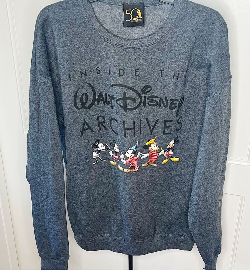 Walt Disney 50th Anniversary Archives Crewneck Sweatshirt Gray XL